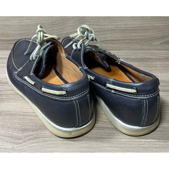 COACH Carlson Mens Leather Boat Shoes Navy Blue‎ Lace Up Size 9.5 - Picture 3 of 11